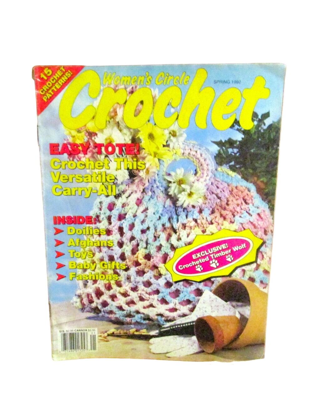 Women’s Circle Crochet Magazine Spring 1992 15 Patterns Doilies Afghans Toys